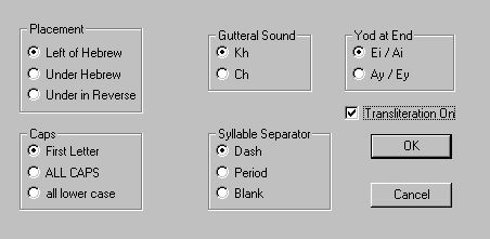 transliteration options